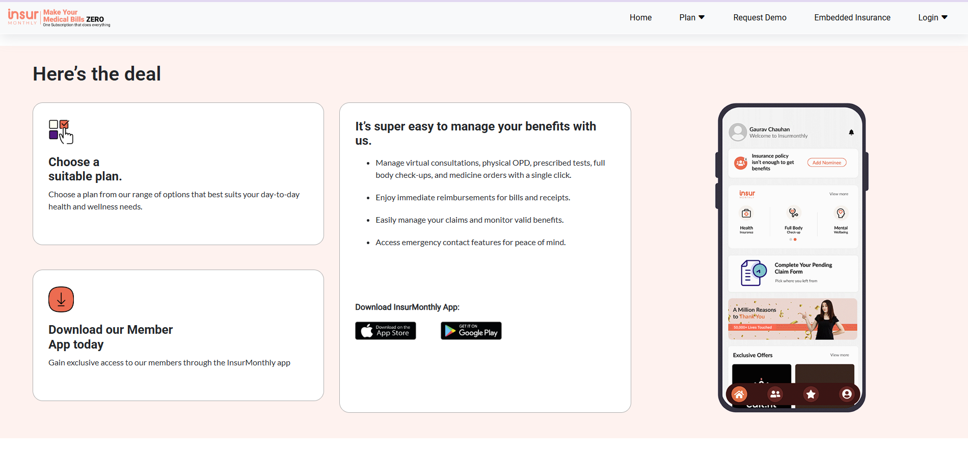 InsurMonthly – Member App Claim View