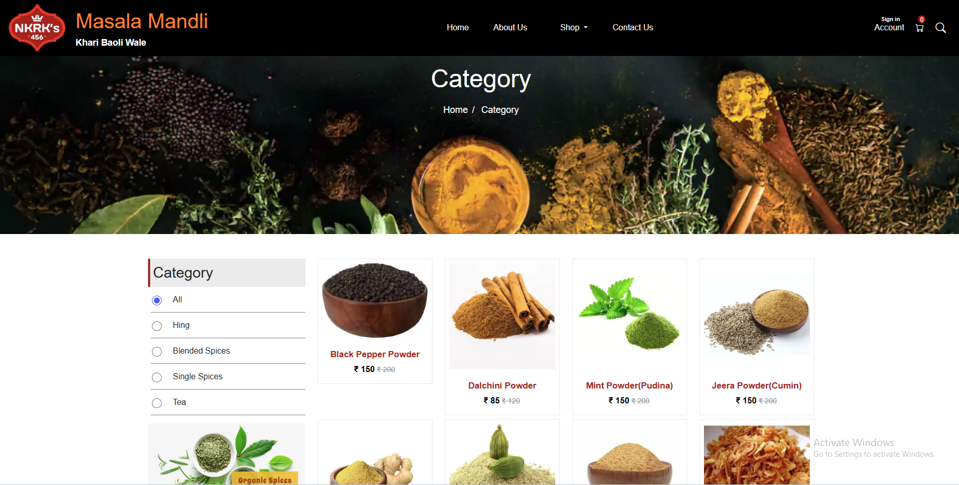Masala Mandli – Product Cart & Details Page
