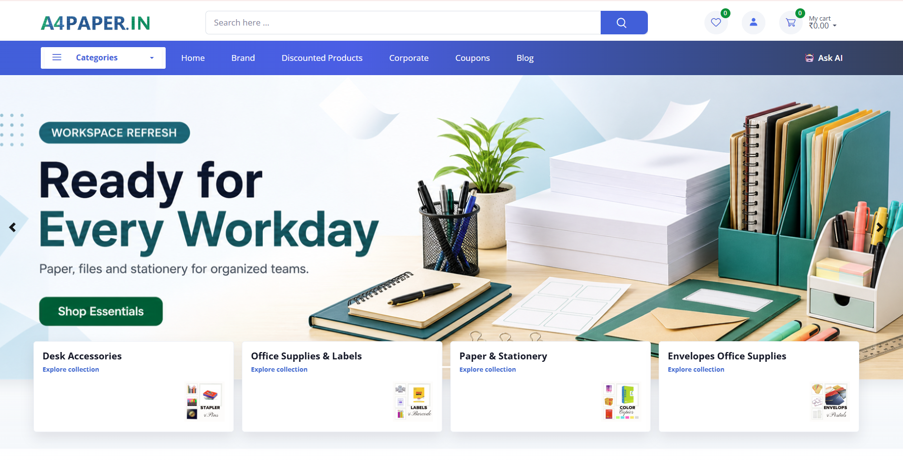 A4Paper.in E-Commerce Store