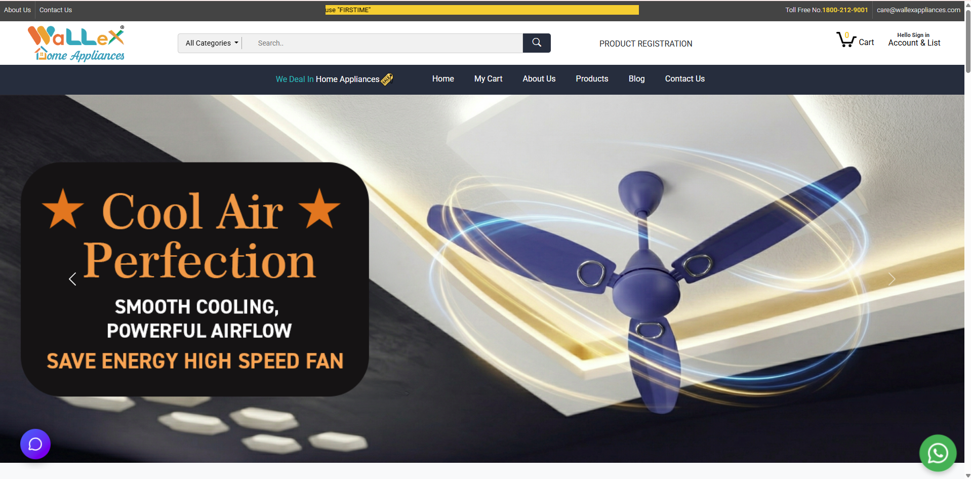 Wallex Appliances E-Commerce Website