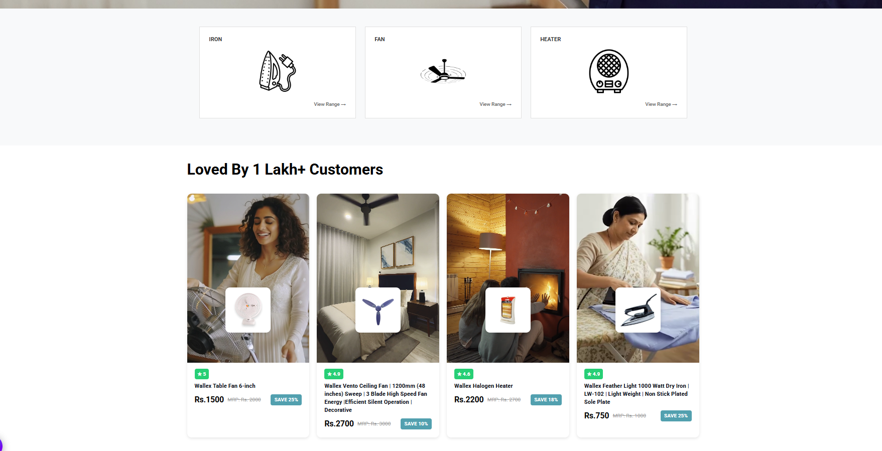 Wallex Appliances – Product Listing